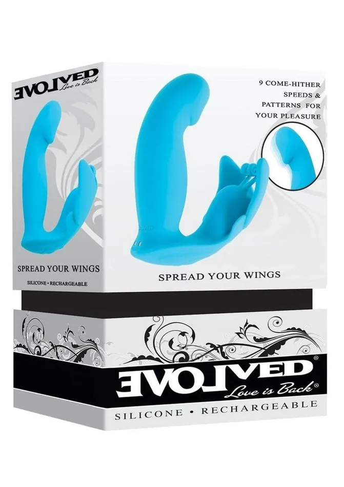 Evolved Female Sex Toys Spread Your Wings Rechargeable Silicone Multi Vibrator