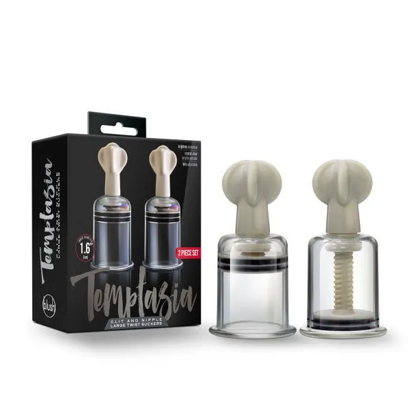 Female Sex Toys Blush Novelties Temptasia Clit Nipple Large Twist Suckers Set of 2