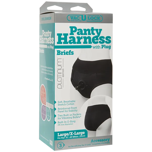Female Sex Toys VacULock Panty Harn wPlg Briefs LXL VacULock