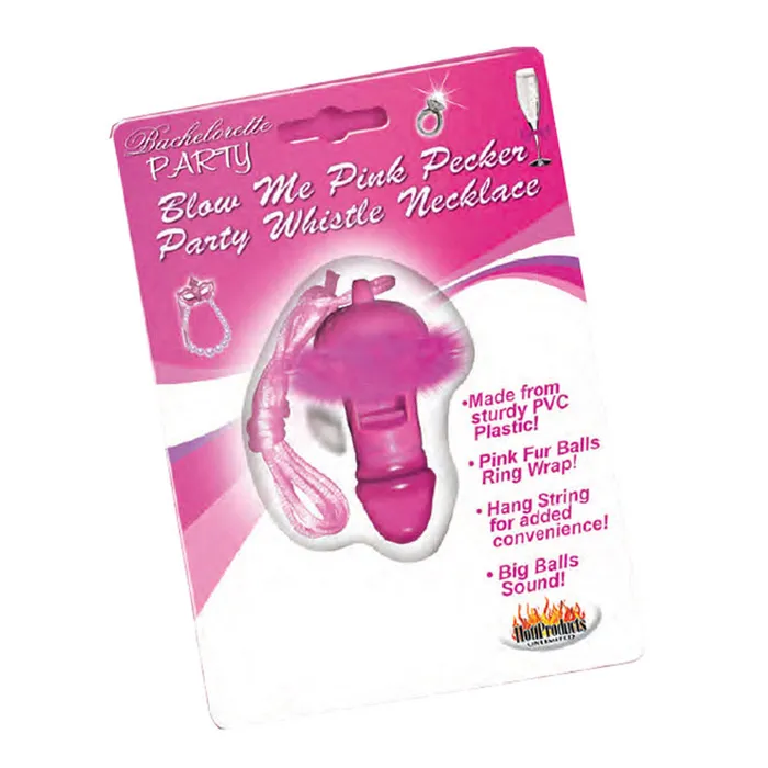 Hott Products Vibrators Blow Me Pink Pecker Whistle Necklace