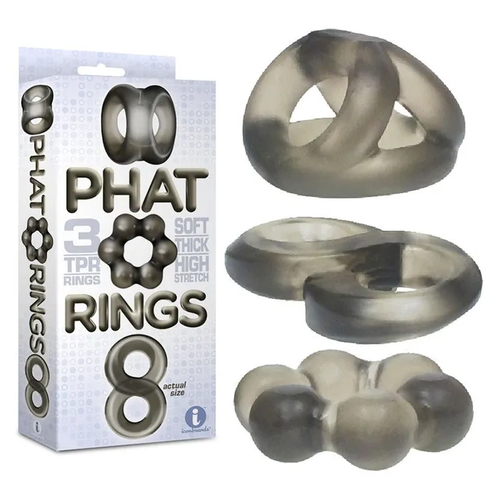 Icon Brands Dildos The 9s Phat Rings Smoke 2 Cock Rings Set of 3