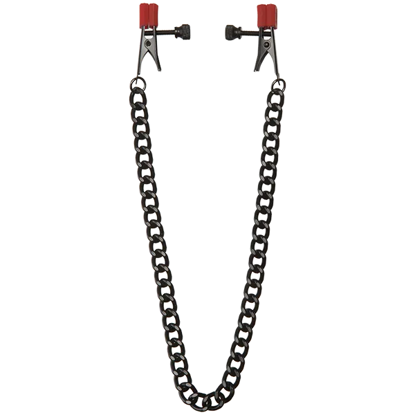 Kink Silicone Nipple Alligator Clamps wHeavy Chain Kink Female Sex Toys