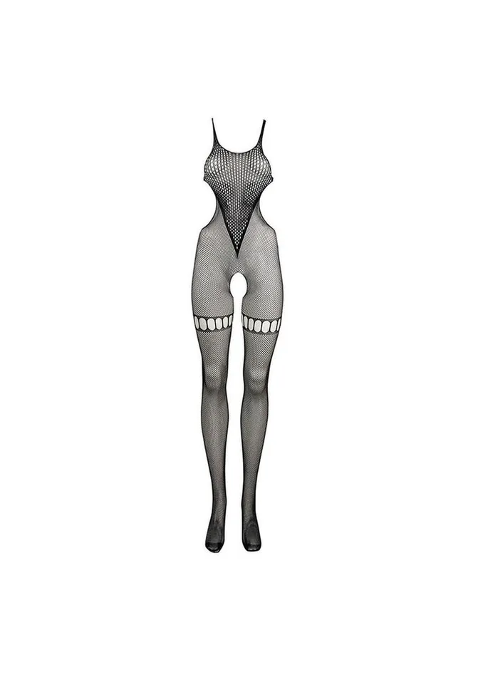 Le Desir Net High Neck Bodystocking Le Desir Bodystockings Playsuits