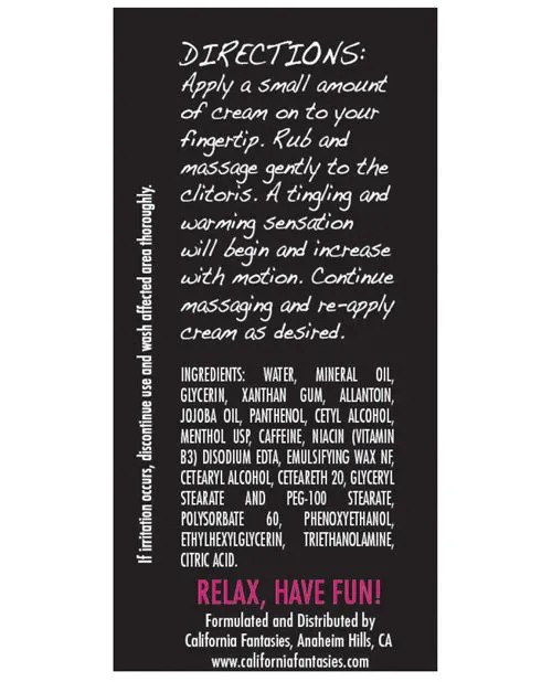 Lust Arousing Cream for Her 5 oz Tube California Fantasies Anal