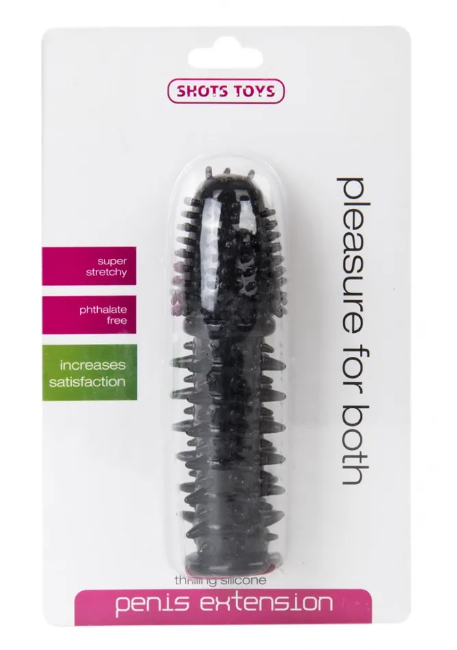 Male Sex Toys Shots Shots Toys Thrilling Silicone Penis Extension Black