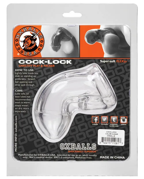 Oxballs Cock Lock Cock Cage Clear Blue Ox Designs LLCDba Oxballs Male Sex Toys
