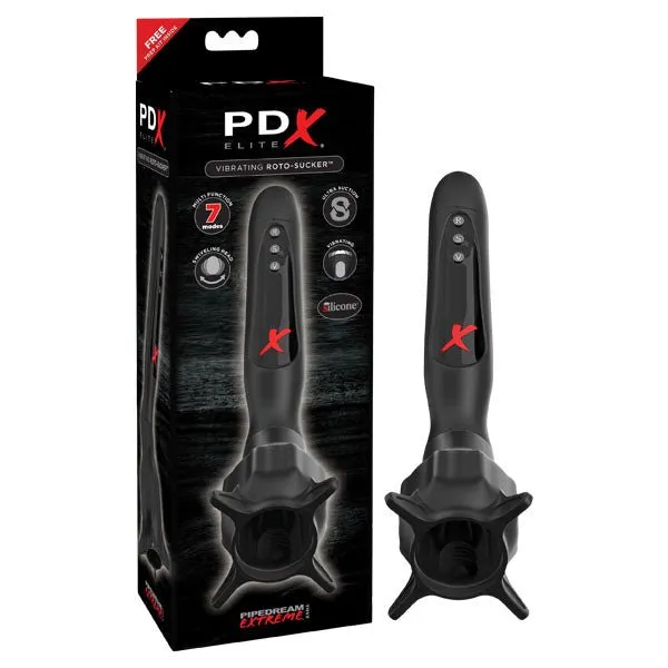 Pipedream PDX Elite Vibrating RotoSucker Black Vibrating Head Masturbator Male Sex Toys