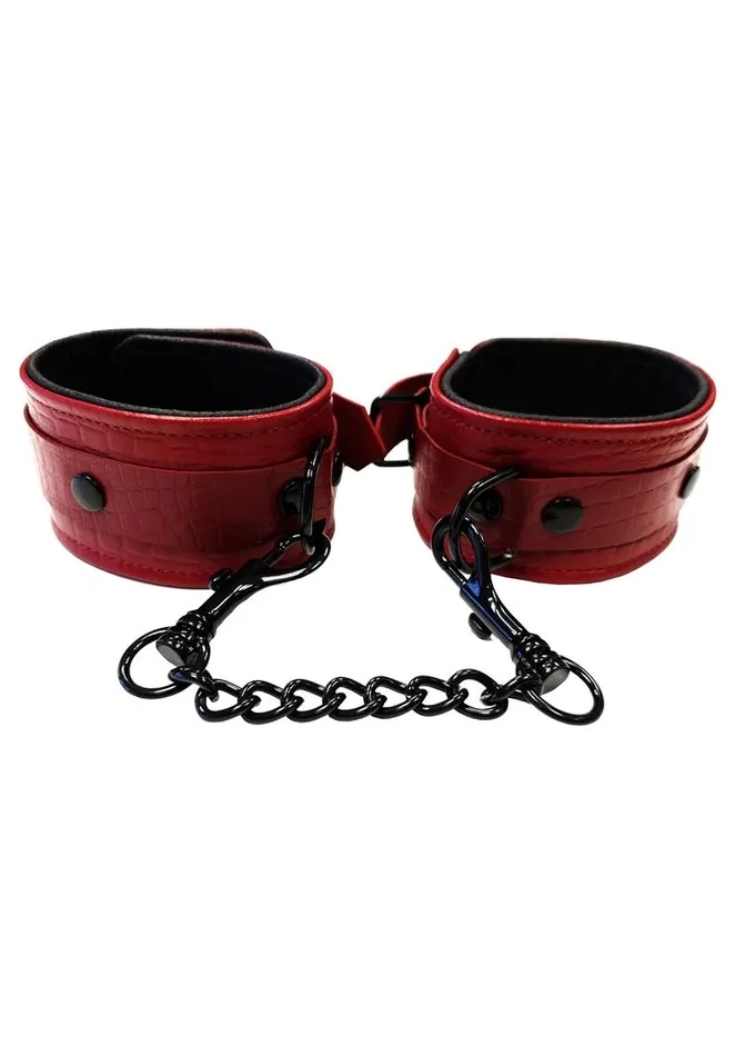 Restraints Rouge Rouge Anaconda Leather Adjustable Ankle Cuffs