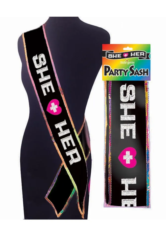 Sashes and Wearables Female Sex Toys She Her Party Sash