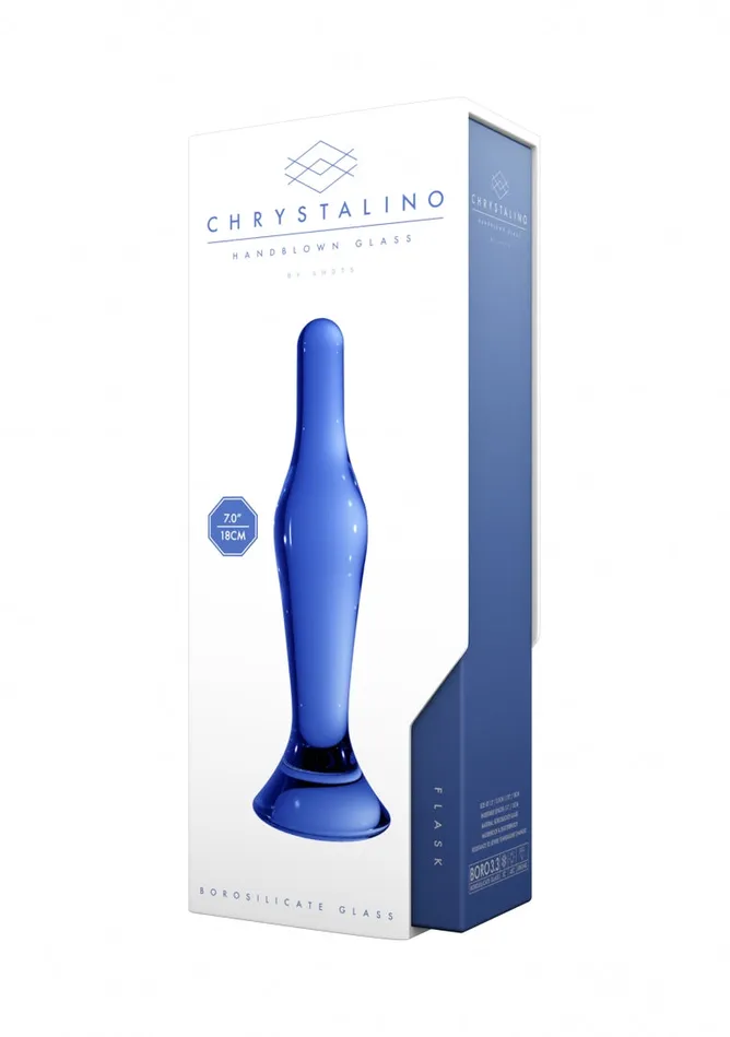 Shots Chrystalino Vibrators Chrystalino Flask Blue