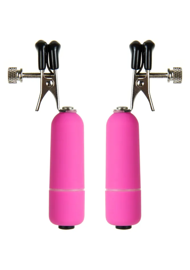 Shots Ouch Vibrating Nipple Clamps Pink Vibrators