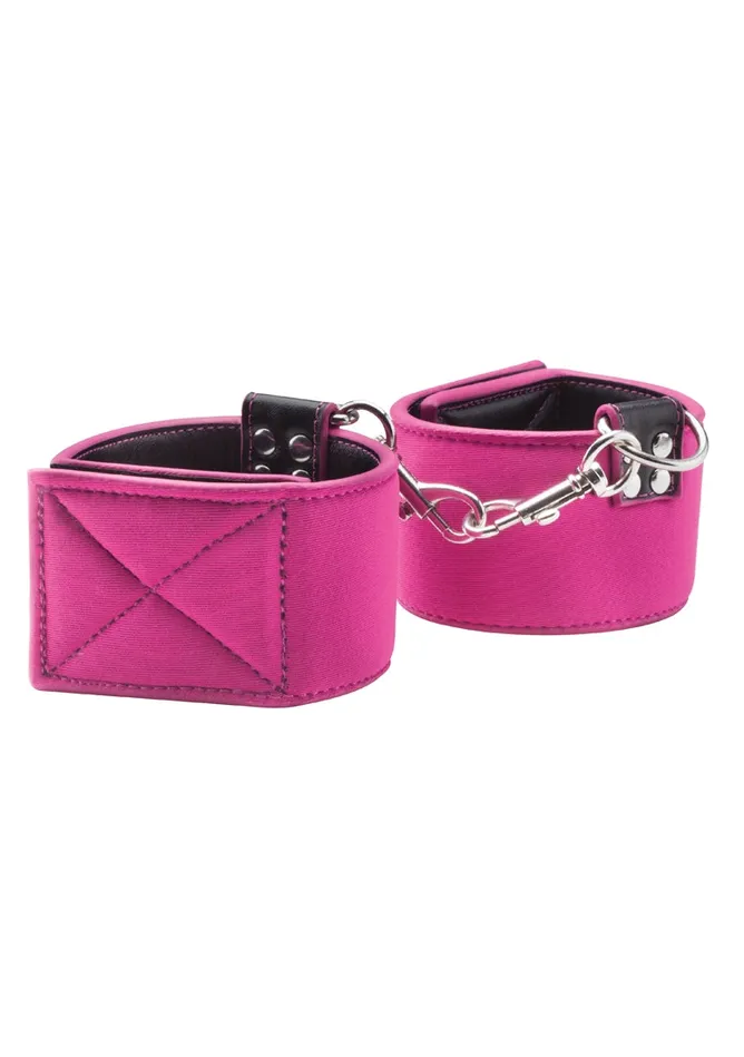 Shots Ouch Vibrators Reversible Ankle Cuffs Pink