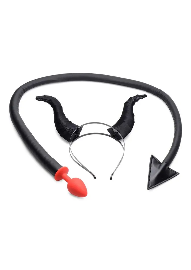 Tailz Devil Tail Anal Plug and Horns TAILZ Male Sex Toys