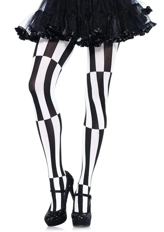 Vibrators Leg Avenue Leg Avenue Woven Opaque Striped Optical Illusion Pantyhose