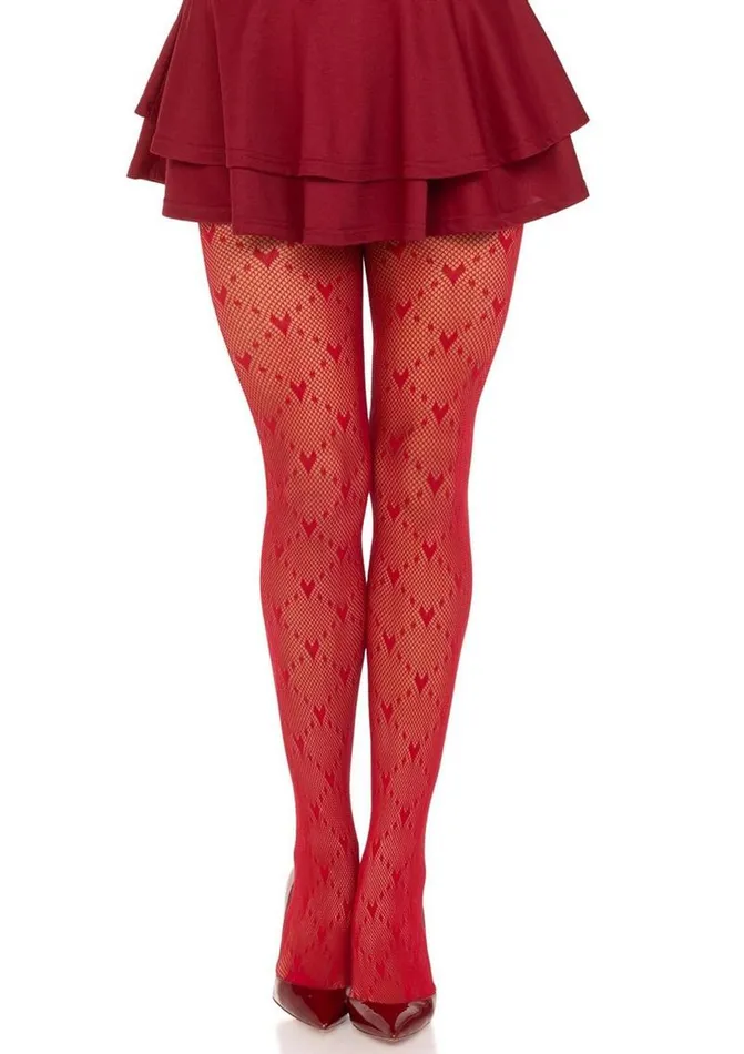 Vibrators Leg Avenue Love Struck Heart Net Tights Leg Avenue