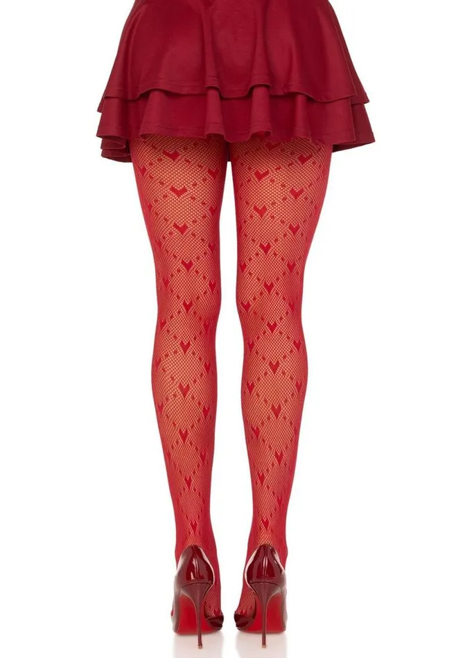 Vibrators Leg Avenue Love Struck Heart Net Tights Leg Avenue