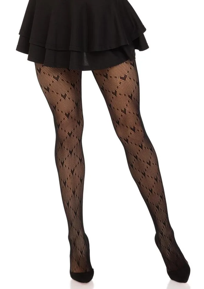 Vibrators Leg Avenue Love Struck Heart Net Tights Leg Avenue