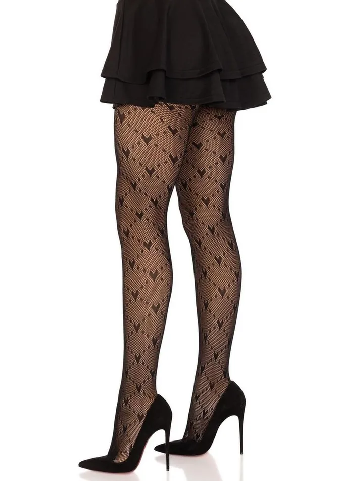 Vibrators Leg Avenue Love Struck Heart Net Tights Leg Avenue