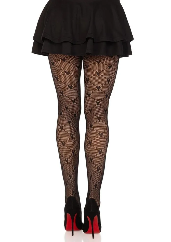 Vibrators Leg Avenue Love Struck Heart Net Tights Leg Avenue