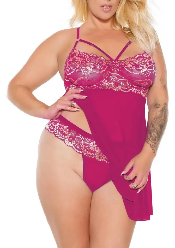 Vibrators Pink Pussycat Pink Pussycat Babydoll and Thong