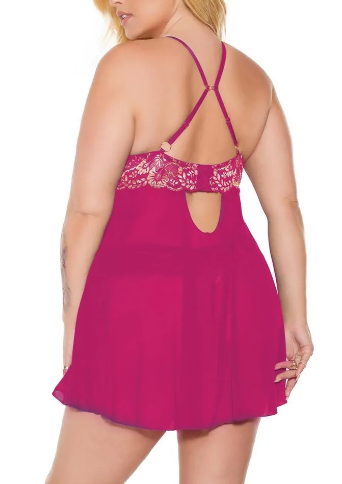 Vibrators Pink Pussycat Pink Pussycat Babydoll and Thong