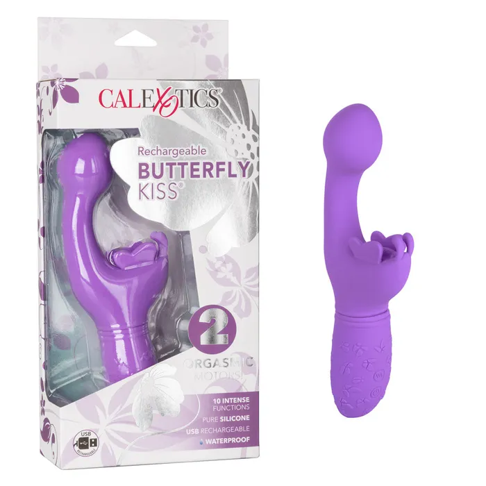 Vibrators Rechargeable Butterfly Kiss Purple California Exotic
