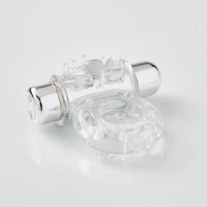 Vibrators Sensuelle Sensuelle 7 Function Rechargeable Bullet Ring Clear