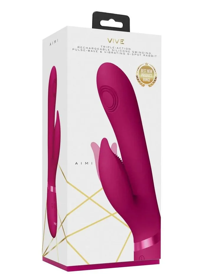 Vive by Shots Vive Aimi Rechargeable Silicone Pulse Wave and Vibrating GSpot Rabbit Vibrators