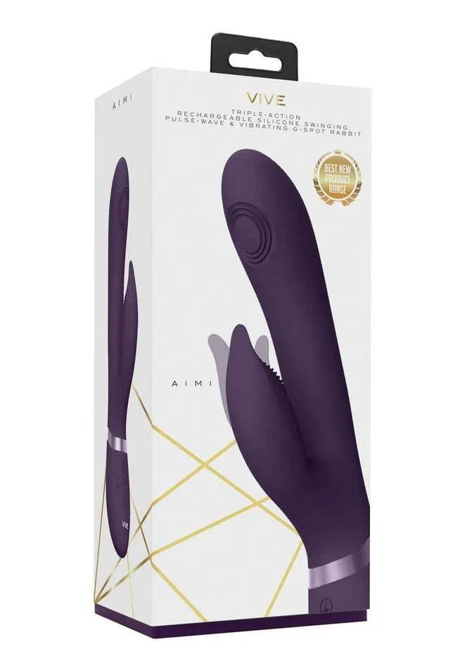 Vive by Shots Vive Aimi Rechargeable Silicone Pulse Wave and Vibrating GSpot Rabbit Vibrators