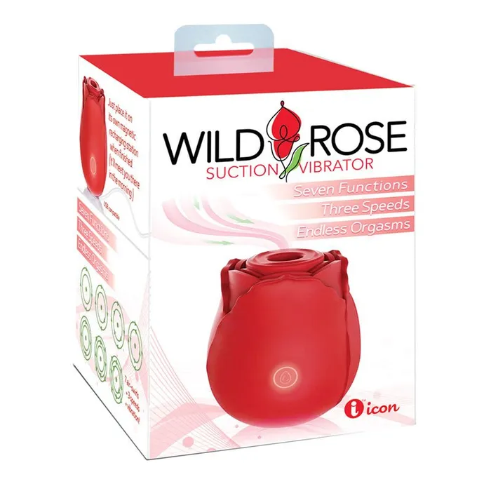Wild Rose Suction Vibrator Red USB Rechargeable Air Pulse Stimulator Icon Brands Vibrators Wild Rose Suction Vibrator Red USB Rechargeable Air Pulse Stimulator Icon Brands Vibrators