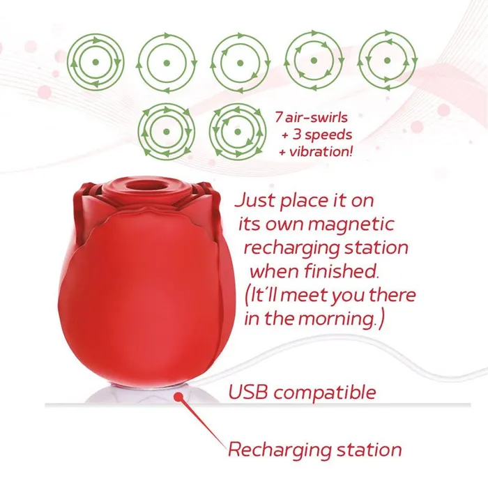 Wild Rose Suction Vibrator Red USB Rechargeable Air Pulse Stimulator Icon Brands Vibrators Wild Rose Suction Vibrator Red USB Rechargeable Air Pulse Stimulator Icon Brands Vibrators