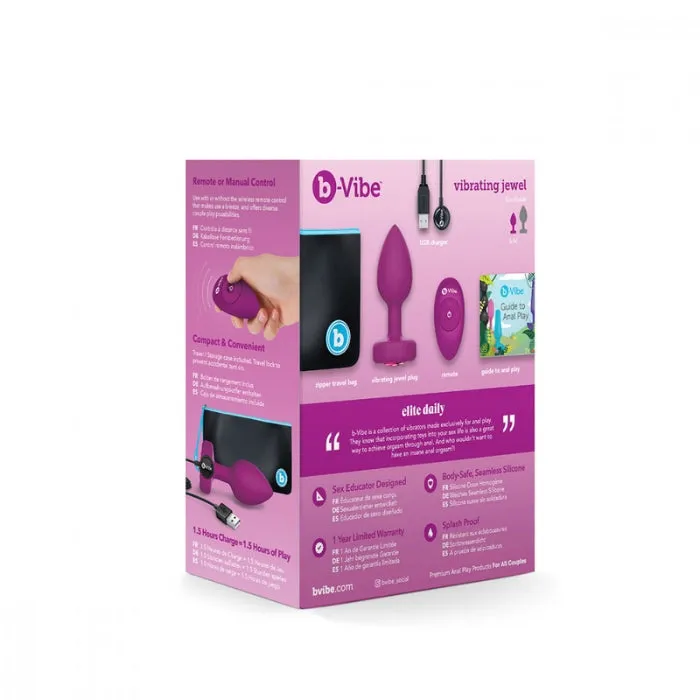 BVive Vibrating Anal Plug SM Fuschia ENT Male Sex Toys