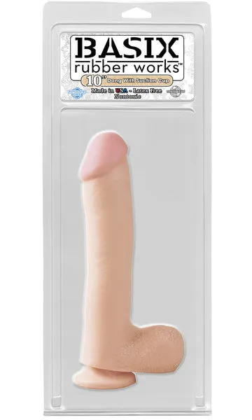 BASIX Dildos Basix Rubber Works 10 Dong With Suction Cup Flesh