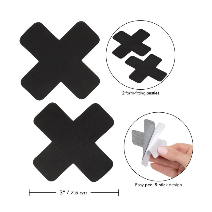 CalExotics Anal Boundless XShaped Nipple Pasties Black 2 Pieces CalExotics Anal Boundless XShaped Nipple Pasties Black 2 Pieces