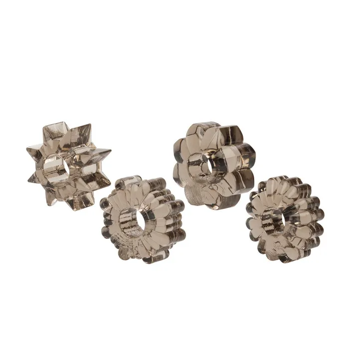 CalExotics Male Sex Toys Basic Essentials Cock Ring Set Smoke 4 Pieces CalExotics Male Sex Toys Basic Essentials Cock Ring Set Smoke 4 Pieces