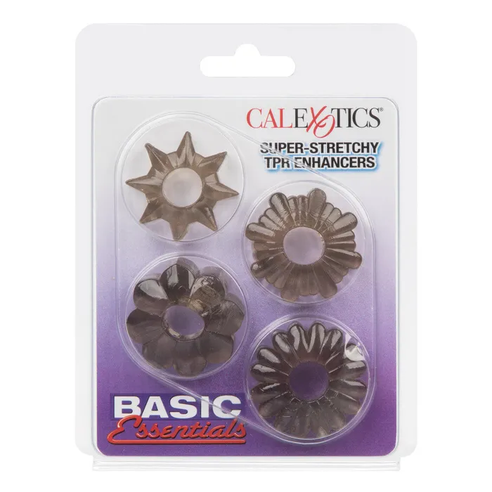 CalExotics Male Sex Toys Basic Essentials Cock Ring Set Smoke 4 Pieces CalExotics Male Sex Toys Basic Essentials Cock Ring Set Smoke 4 Pieces