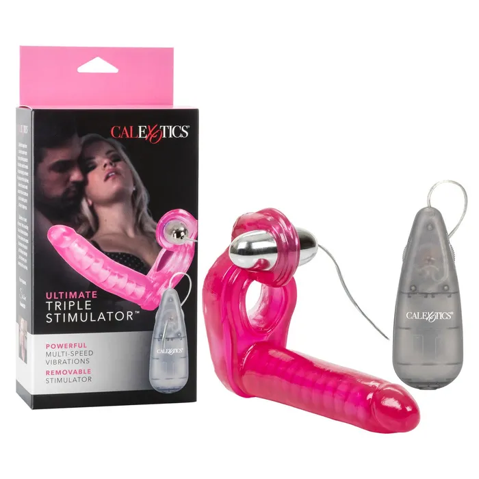 CalExotics Male Sex Toys Ultimate Triple Stimulator Vibrating Cock Ring With Dong CalExotics Male Sex Toys Ultimate Triple Stimulator Vibrating Cock Ring With Dong