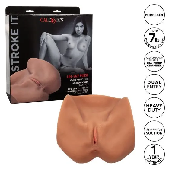 California Exotic Novelties Male Sex Toys Stroke It Lifesize Pussy Brown