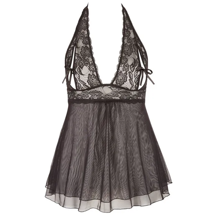 Cottelli Lingerie Cottelli PlusSize Halter Neck Babydoll Black Plus Size Cottelli Lingerie Cottelli PlusSize Halter Neck Babydoll Black Plus Size
