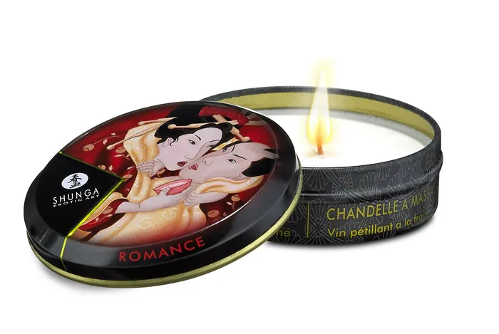 Couples Shunga Massage Candle Sparkling Strawberry Wine 1oz