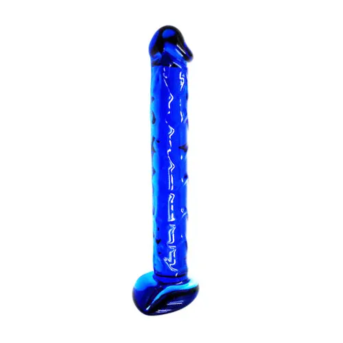 Dildos OEM Blue Realistic Glass Dildo