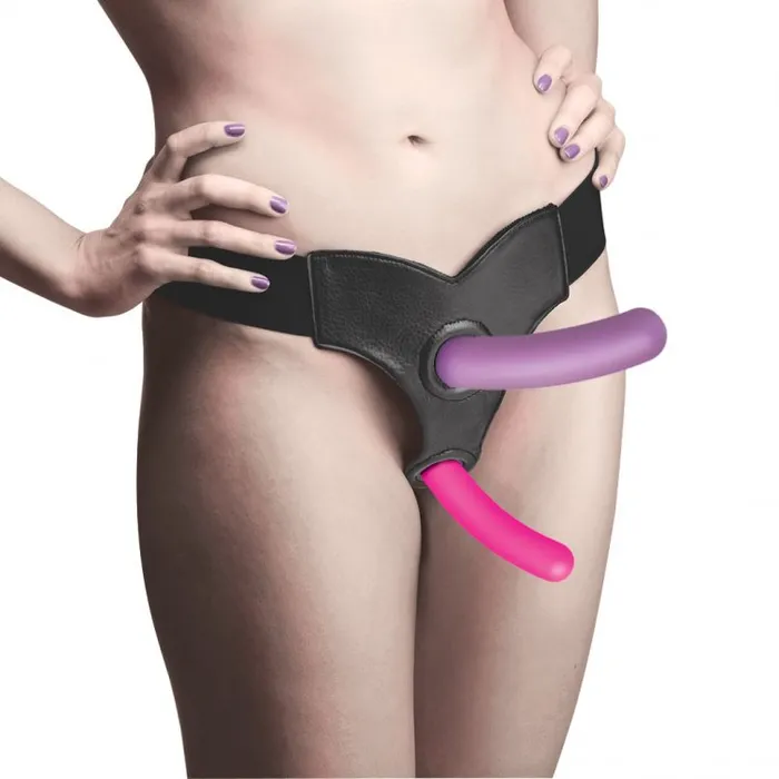 Female Sex Toys XR Brands Strap U Triple Peg 28x Dildo Set Silicone W Remote