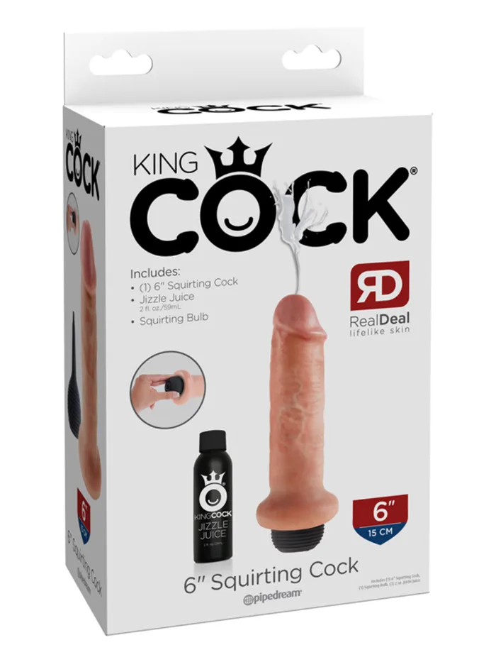 KING COCK Dildos King Cock 6 in Squirting Cock Flesh