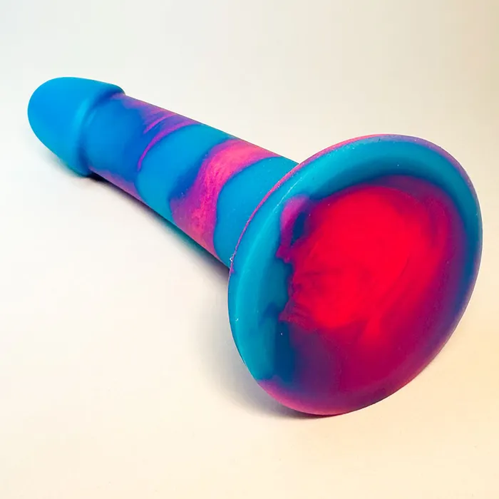 KM Global Anal SWIRL Vibrant Liquid Silicone Dildo 7 Inch