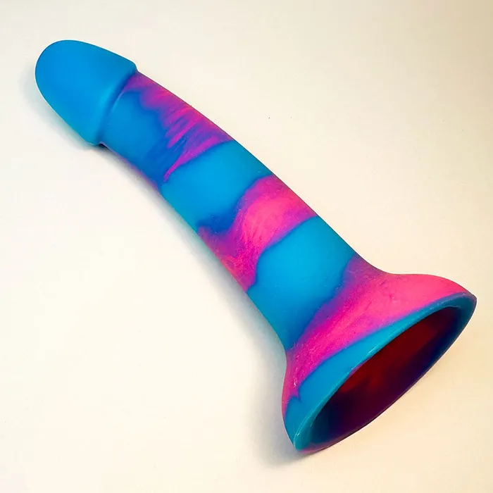 KM Global Anal SWIRL Vibrant Liquid Silicone Dildo 7 Inch