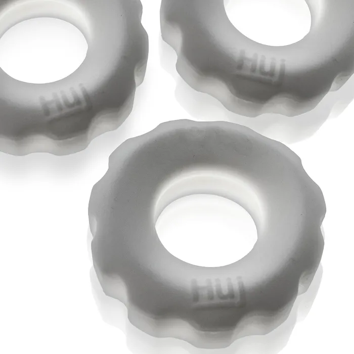 Male Sex Toys Oxballs Super Huj 3Pack Cockrings White Ice