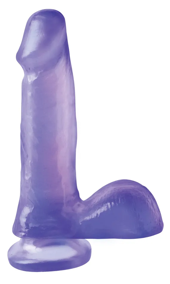 Pipedream Dildos Basix Rubber Works 6 Inch Dong With Suction Cup Purple