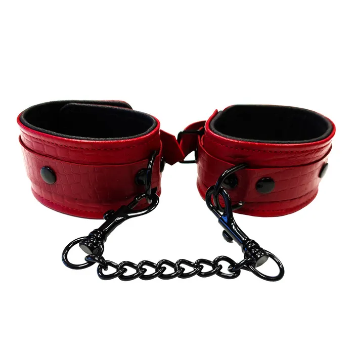 Restraints Rouge Rouge Garments Leather Croc Print Wrist Cuffs