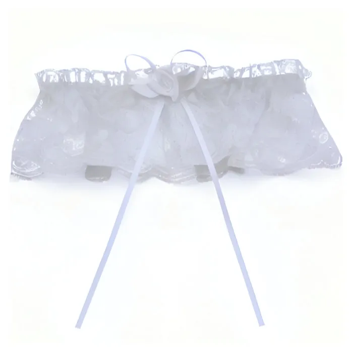 Satin Lace Garter White SHR Couples