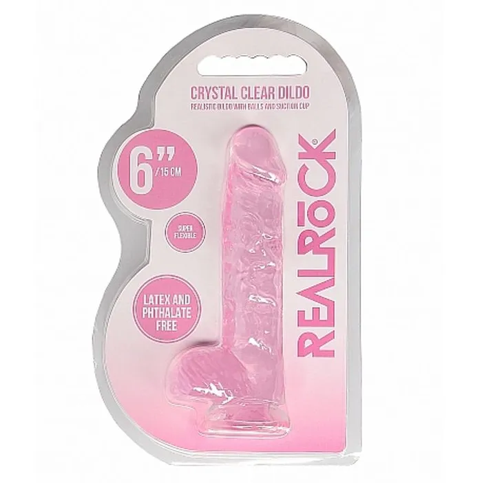 Shots Toys Dildos RealRock 6 Inch Realistic Crystal Clear Dildo Pink Shots Toys Dildos RealRock 6 Inch Realistic Crystal Clear Dildo Pink